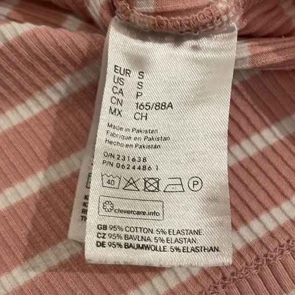 Pink and white stripe crop top S - Picture 6 of 7